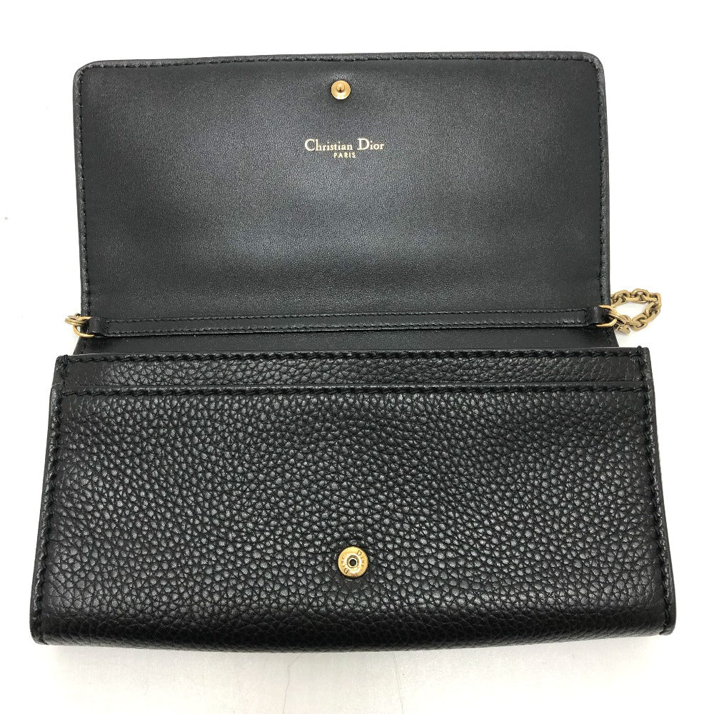Dior ロゴ/斜め掛け JADIOR カバン チェーンウォレット ショルダーバッグ レザー レディース ブラック