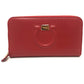 Salvatore Ferragamo Gancini round zip wallet, leather, women's, red