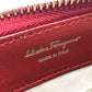 Salvatore Ferragamo Gancini round zip wallet, leather, women's, red