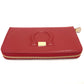 Salvatore Ferragamo Gancini round zip wallet, leather, women's, red