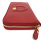 Salvatore Ferragamo Gancini round zip wallet, leather, women's, red