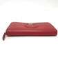 Salvatore Ferragamo Gancini round zip wallet, leather, women's, red