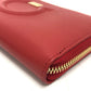 Salvatore Ferragamo Gancini round zip wallet, leather, women's, red