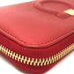Salvatore Ferragamo Gancini round zip wallet, leather, women's, red