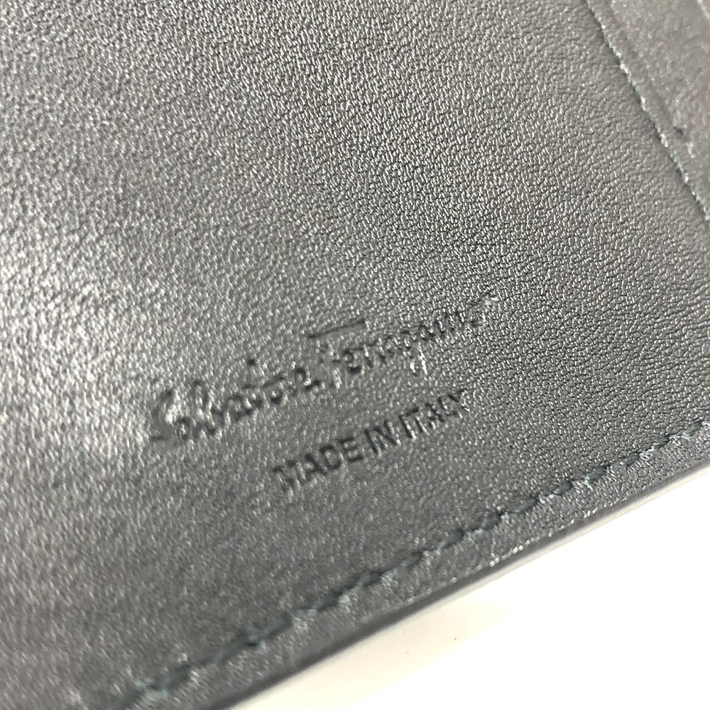 Salvatore Ferragamo Gancini Men's Leather Long Wallet in Navy