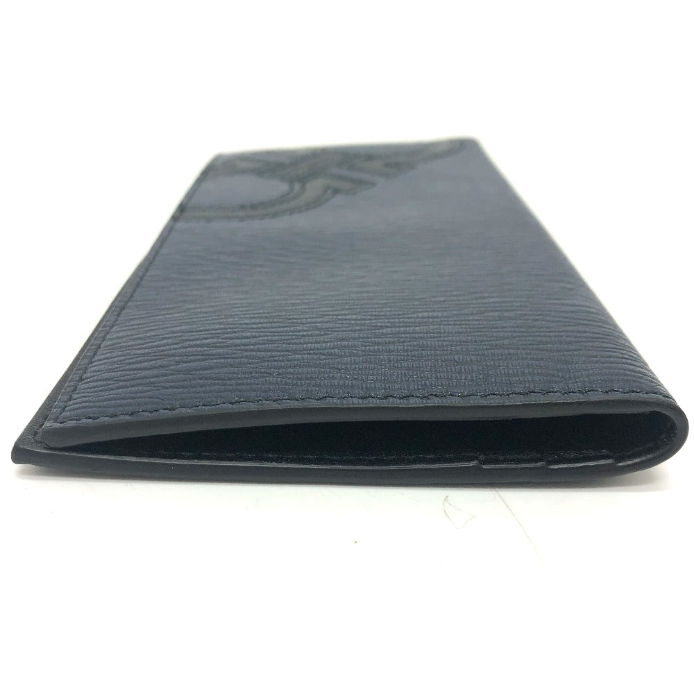 Salvatore Ferragamo Gancini Men's Leather Long Wallet in Navy