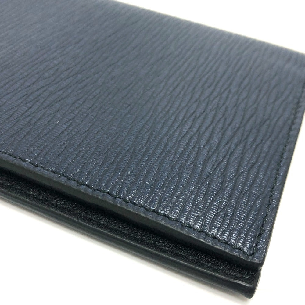 Salvatore Ferragamo Gancini Men's Leather Long Wallet in Navy