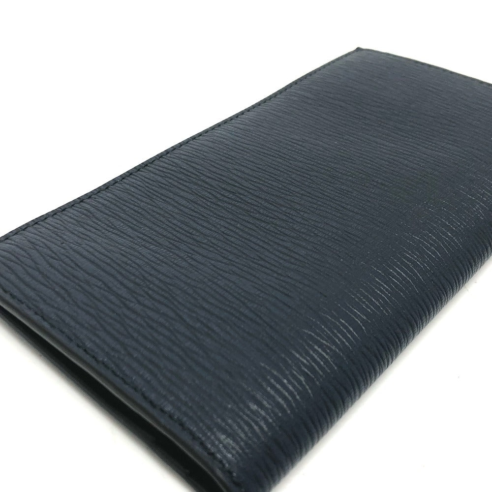 Salvatore Ferragamo Gancini Men's Leather Long Wallet in Navy
