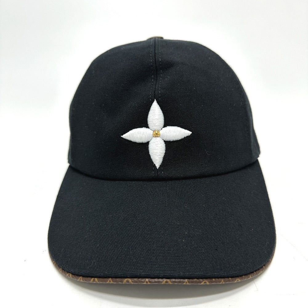 LOUIS VUITTON M76947 Play Flower Embroidered Cap, Cotton, Women's, Brown