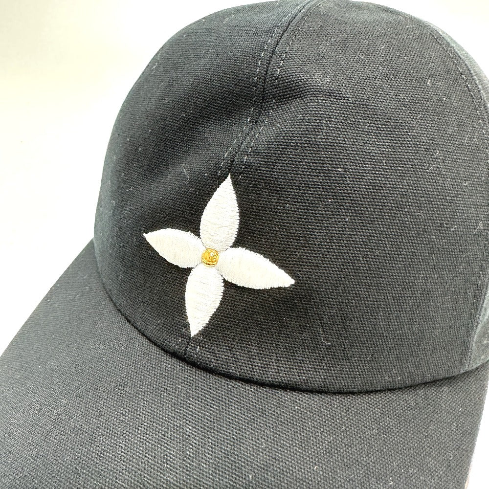 LOUIS VUITTON M76947 Play Flower Embroidered Cap, Cotton, Women's, Brown
