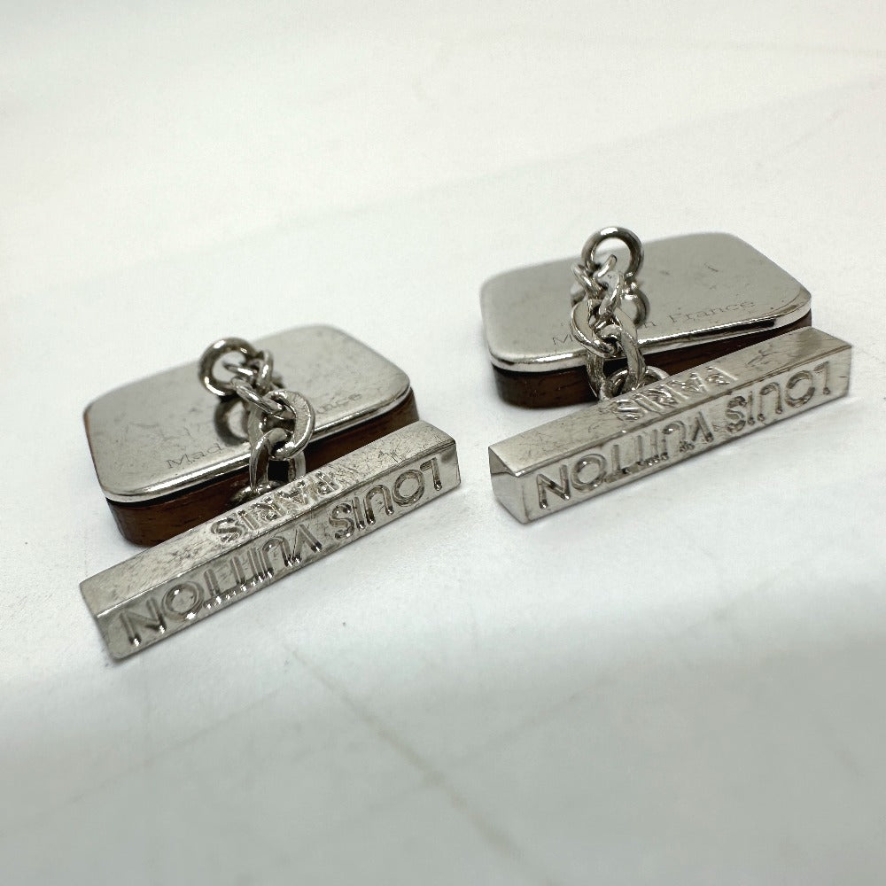 LOUIS VUITTON LV Logo Accessory Wood Cufflinks Men's Brown