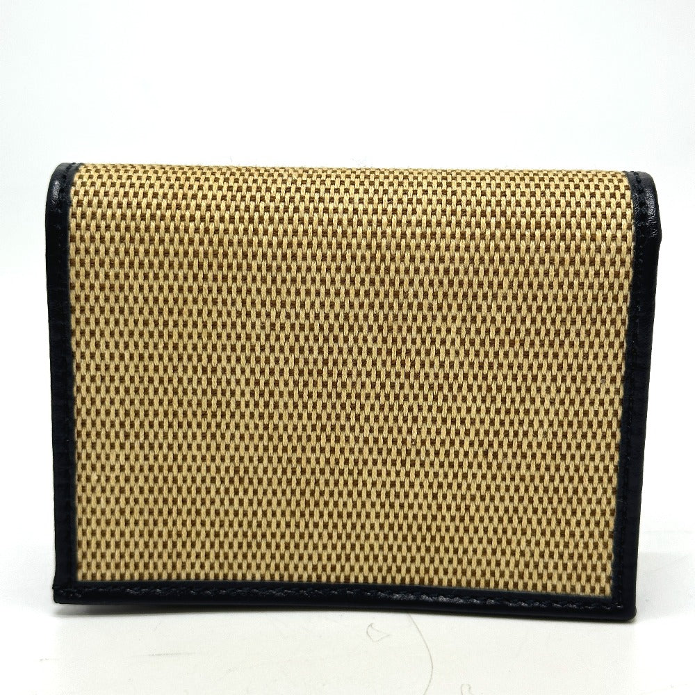 GUCCI 621887 Horsebit Compact Wallet, Tri-fold Canvas/Leather, Women's, Beige