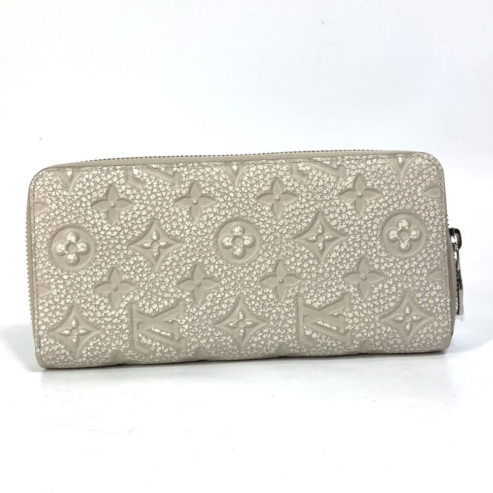 LOUIS VUITTON M81573 Monogram Zippy Wallet Vertical Round Zipper Long Wallet in Taurillon Leather, Men's Gray