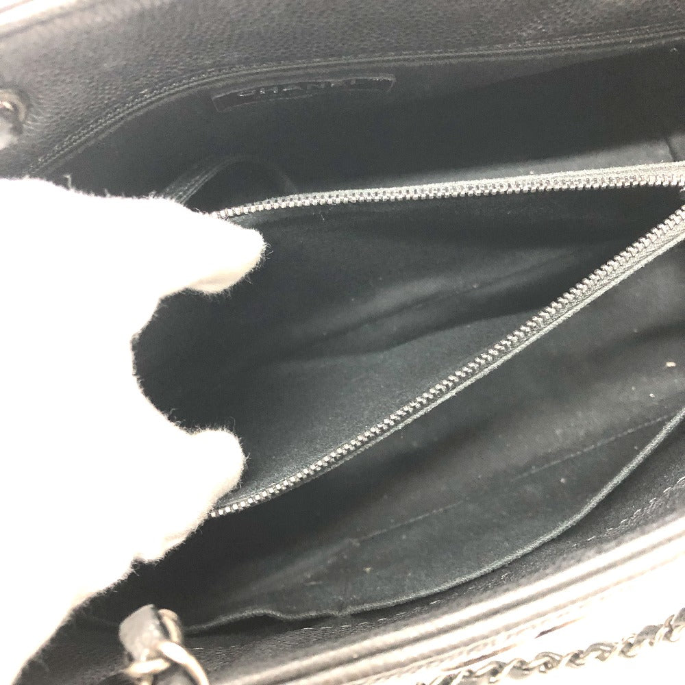 CHANEL CC Coco Mark Tote Bag, Chain Bag, Handbag, Shoulder Bag, Caviar Leather, Women's, Gray