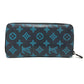 LOUIS VUITTON M82322 Monogram Shadow Zippy Wallet Vertical Long Wallet in Monogram Shadow Leather, Men's, Navy