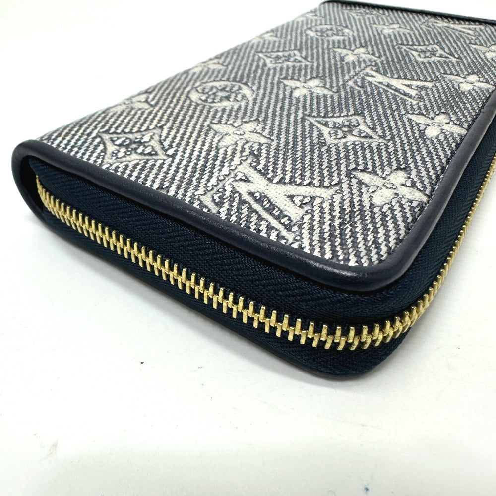 LOUIS VUITTON M82468 Monogram Jacquard Zippy Wallet Long Wallet Fabric Women's Navy