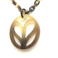 HERMES Accessories Heart Horn Pendant Chain Necklace Buffalo Horn Women's Brown
