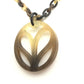 HERMES Accessories Heart Horn Pendant Chain Necklace Buffalo Horn Women's Brown