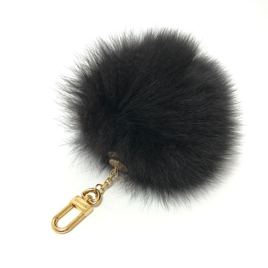 LOUIS VUITTON M67372 ファジーバブルファー キーホルダー バッグチャーム ファー レディース ブラック