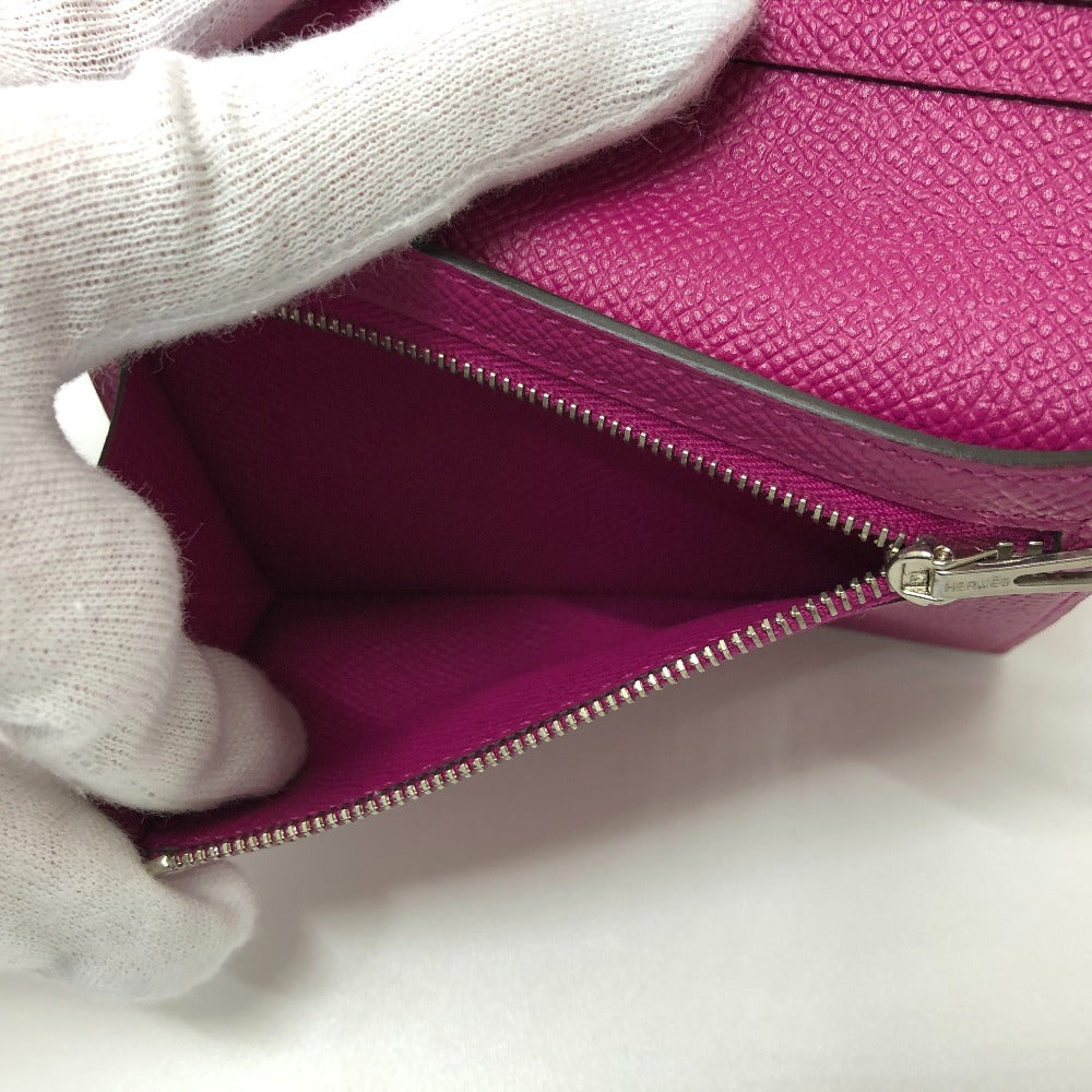 HERMES H金具 ベアン コンパクト ウォレット 2つ折り財布 ヴォーエプソン レディース ローズパープル パープル