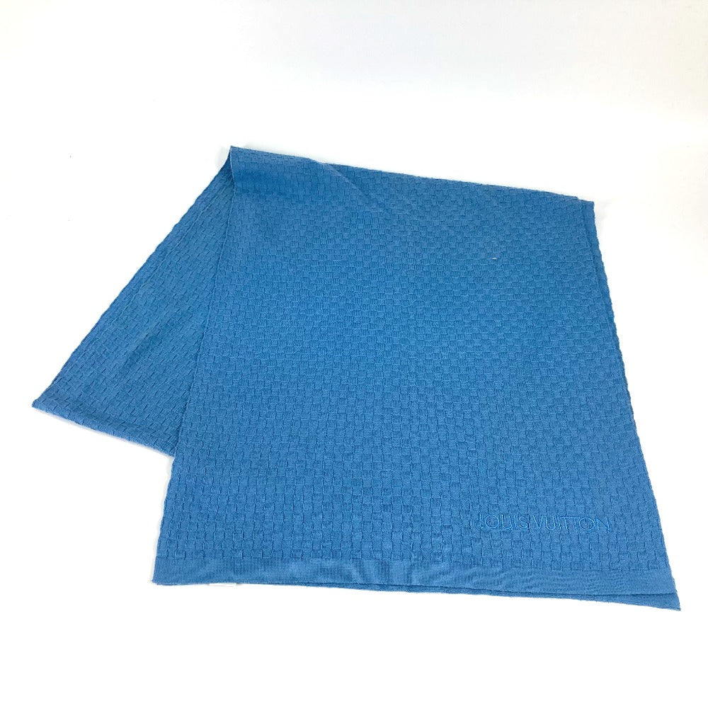 LOUIS VUITTON M75595 マイクロダミエ マフラー カシミヤ メンズ ブルー