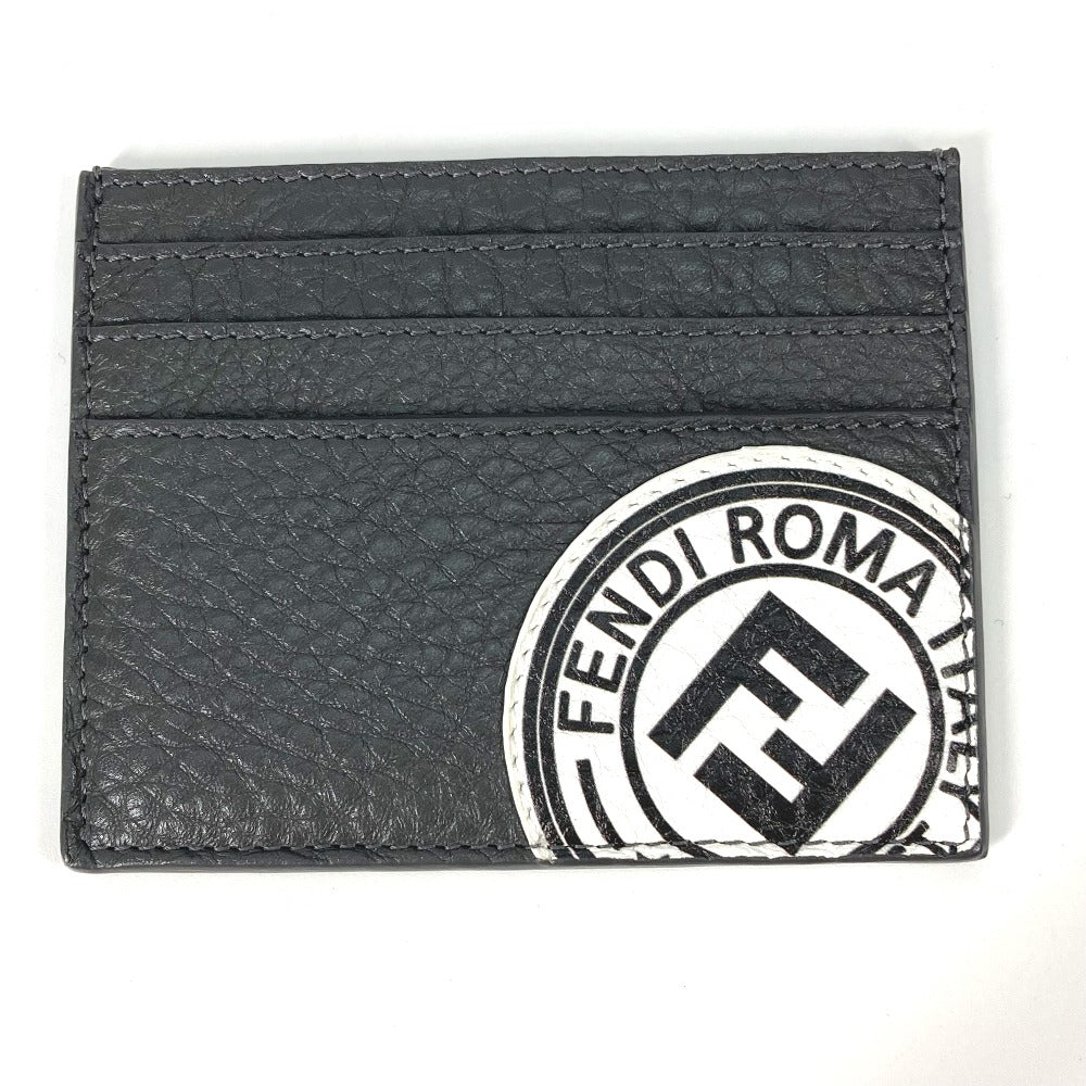 FENDI 7M0164 ロゴ バイカラー 名刺入れ パスケース カードケース レザー メンズ グレー系