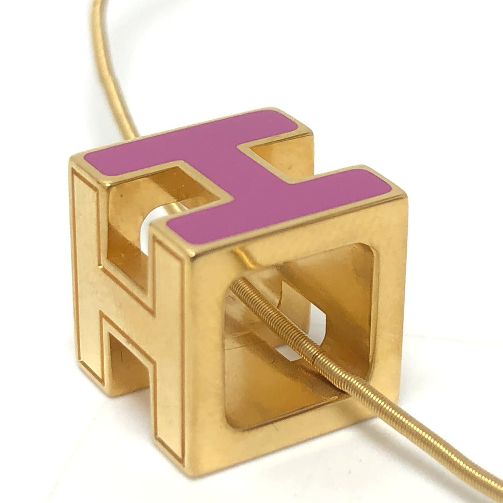 HERMES Hキューブ カージュドアッシュ ネックレス ラッカー レディース パープル