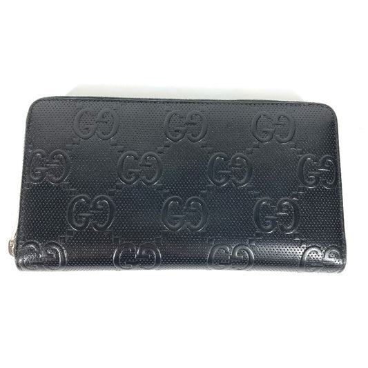 GUCCI 625563 GGエンボス ロングウォレット トラベルケース オーガナイザー ラウンドファスナー 財布 長財布 ウォレット ロングウォレット 長財布 レザー メンズ ブラック