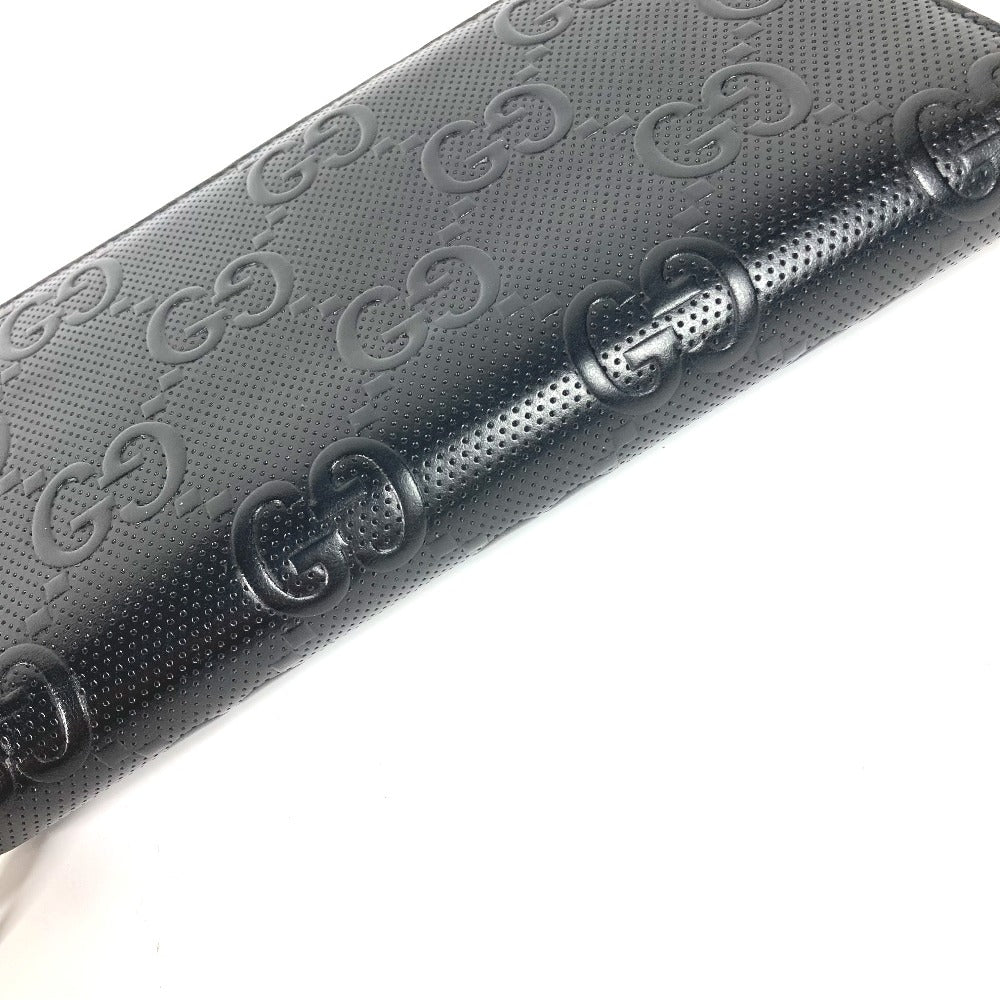 GUCCI 625563 GGエンボス ロングウォレット トラベルケース オーガナイザー ラウンドファスナー 財布 長財布 ウォレット ロングウォレット 長財布 レザー メンズ ブラック