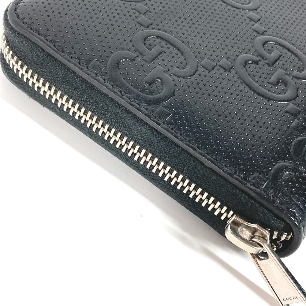 GUCCI 625563 GGエンボス ロングウォレット トラベルケース オーガナイザー ラウンドファスナー 財布 長財布 ウォレット ロングウォレット 長財布 レザー メンズ ブラック