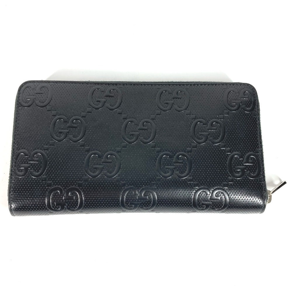 GUCCI 625563 GGエンボス ロングウォレット トラベルケース オーガナイザー ラウンドファスナー 財布 長財布 ウォレット ロングウォレット 長財布 レザー メンズ ブラック