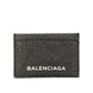 BALENCIAGA 392126 ロゴ ラメ パスケース カードホルダー 名刺入れ カードケース レザー レディース グレー