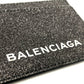 BALENCIAGA 392126 ロゴ ラメ パスケース カードホルダー 名刺入れ カードケース レザー レディース グレー