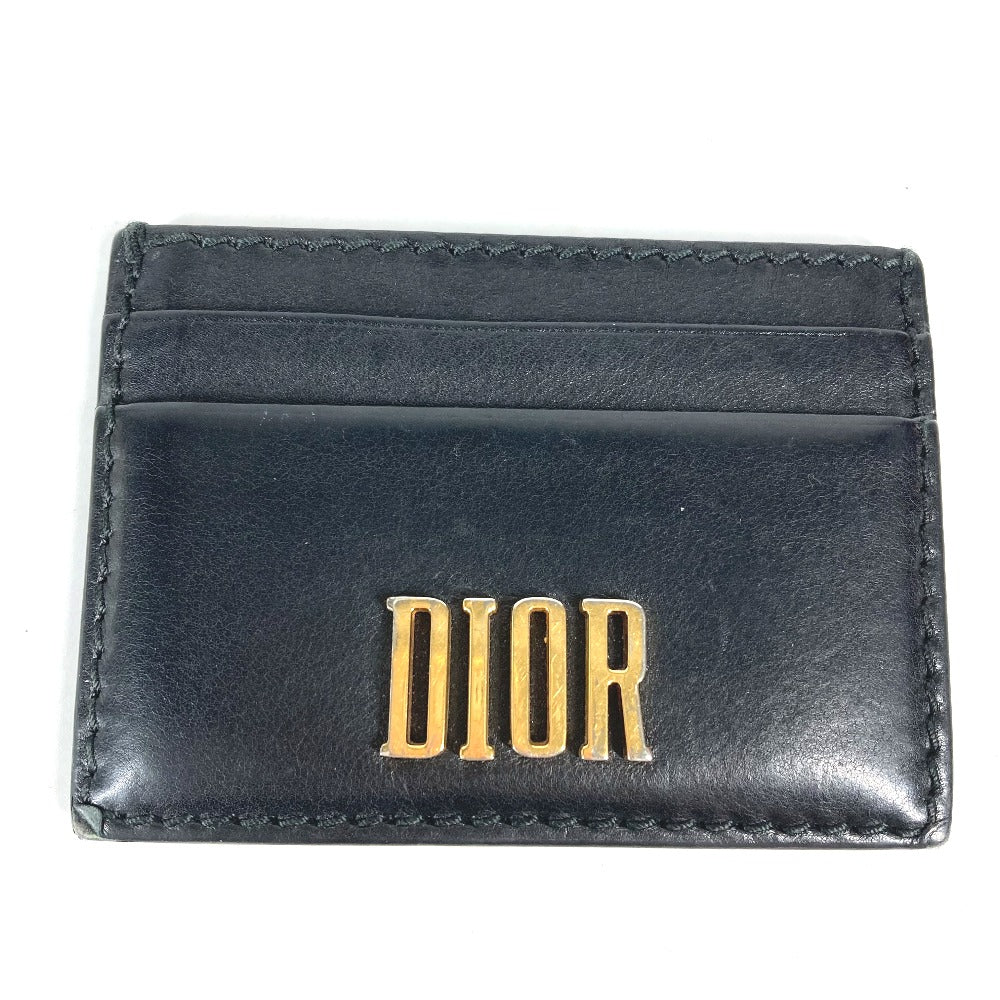 Dior 26-MA-1128 パスケース ロゴ 名刺入れ カードホルダー カードケース レザー ユニセックス ブラック