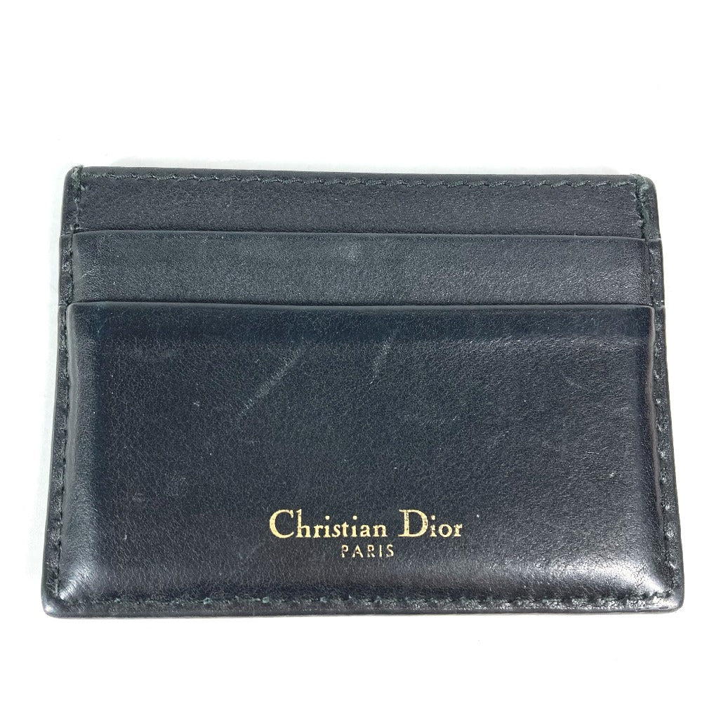 Dior 26-MA-1128 パスケース ロゴ 名刺入れ カードホルダー カードケース レザー ユニセックス ブラック