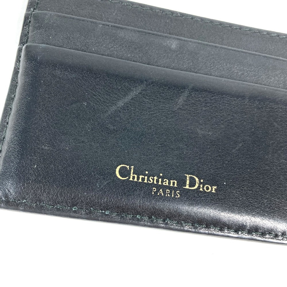 Dior 26-MA-1128 パスケース ロゴ 名刺入れ カードホルダー カードケース レザー ユニセックス ブラック