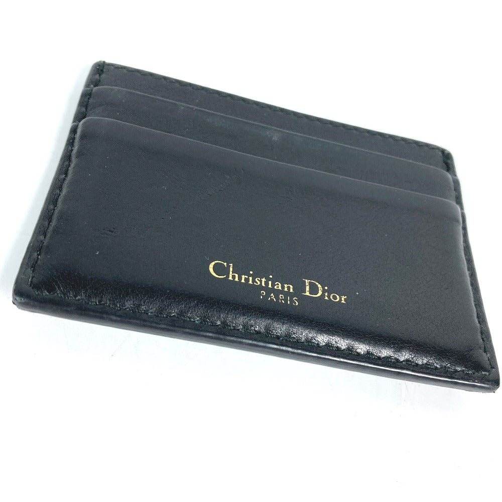 Dior 26-MA-1128 パスケース ロゴ 名刺入れ カードホルダー カードケース レザー ユニセックス ブラック