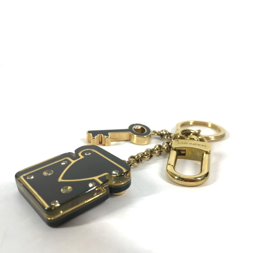 LOUIS VUITTON M66979 パドロック ロックモチーフ キーホルダー ラインストーン バッグチャーム キーホルダー メタル レディース ブラック