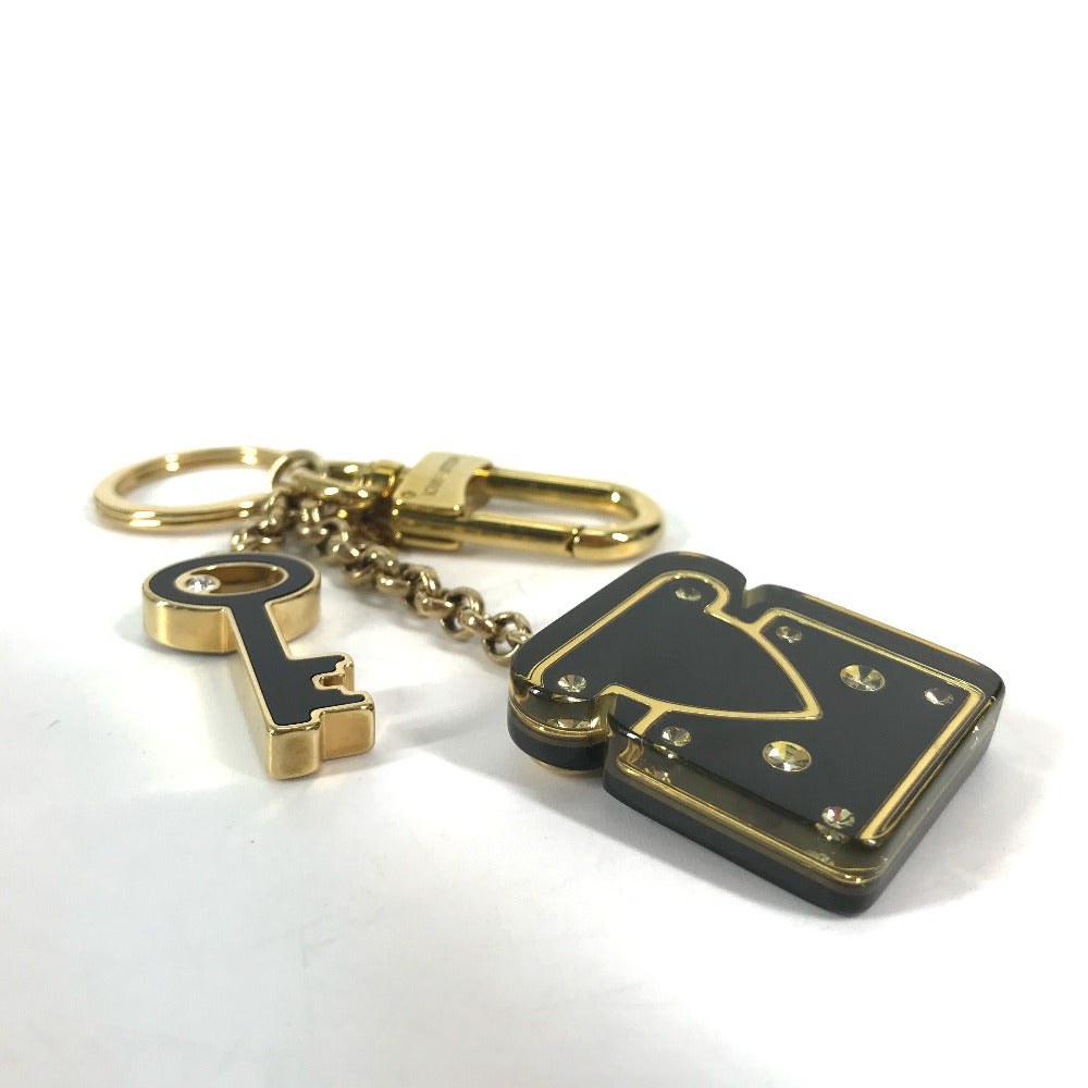 LOUIS VUITTON M66979 パドロック ロックモチーフ キーホルダー ラインストーン バッグチャーム キーホルダー メタル レディース ブラック