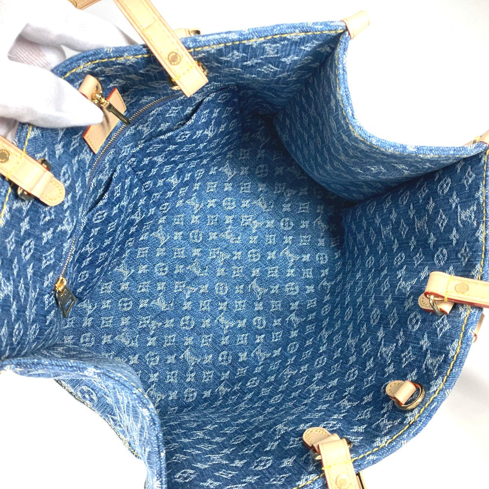 LOUIS VUITTON M46871 新作 LV リミックス モノグラム デニム オンザゴー MM ショルダーバッグ 肩掛け 2WAYバッグ トートバッグ モノグラムデニム レディース ブルー