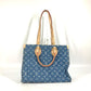 LOUIS VUITTON M46871 新作 LV リミックス モノグラム デニム オンザゴー MM ショルダーバッグ 肩掛け 2WAYバッグ トートバッグ モノグラムデニム レディース ブルー