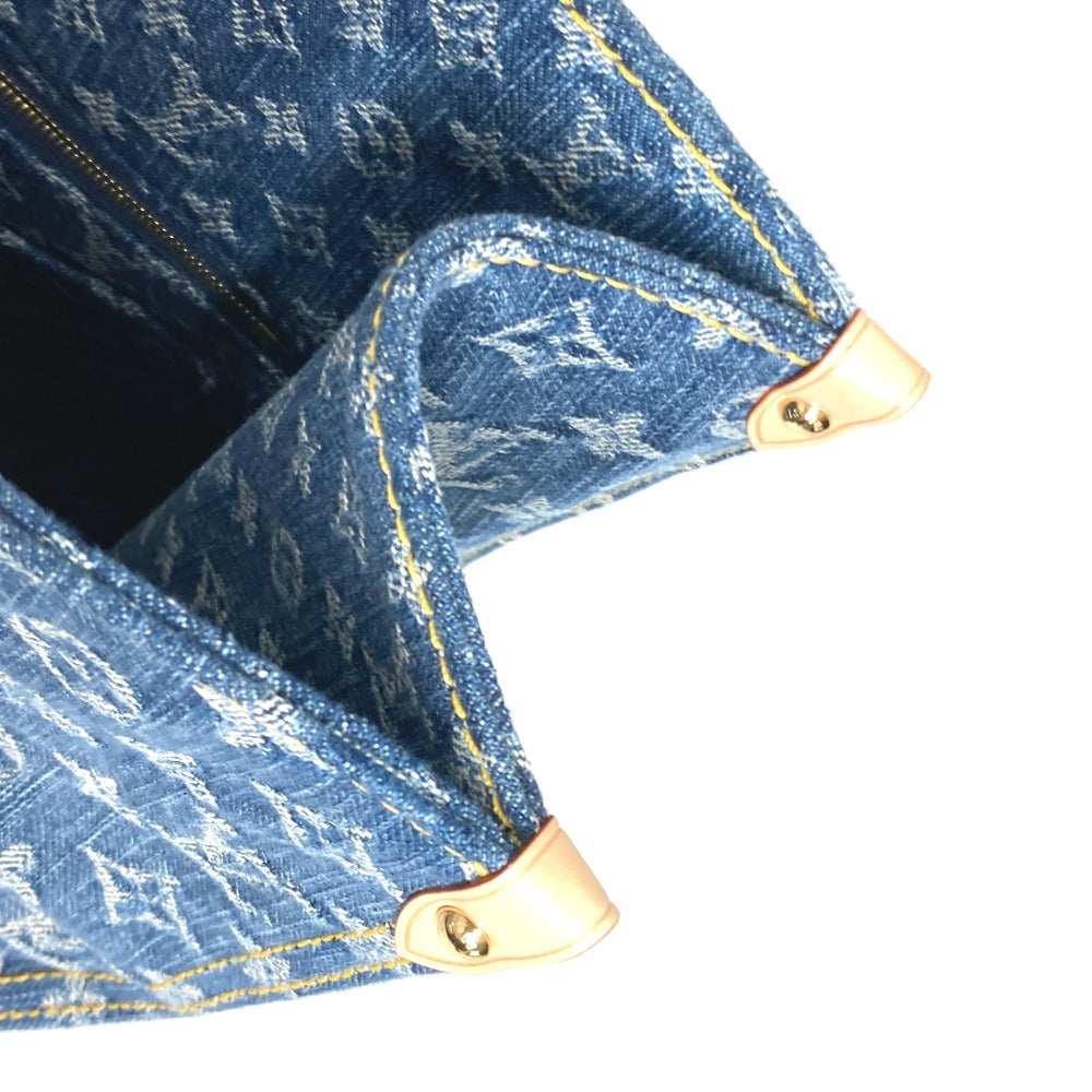 LOUIS VUITTON M46871 新作 LV リミックス モノグラム デニム オンザゴー MM ショルダーバッグ 肩掛け 2WAYバッグ トートバッグ モノグラムデニム レディース ブルー