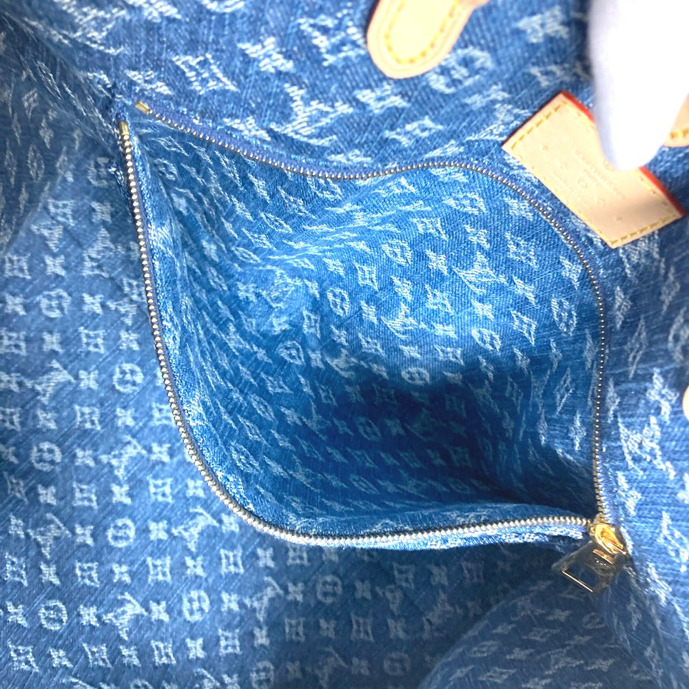 LOUIS VUITTON M46871 新作 LV リミックス モノグラム デニム オンザゴー MM ショルダーバッグ 肩掛け 2WAYバッグ トートバッグ モノグラムデニム レディース ブルー