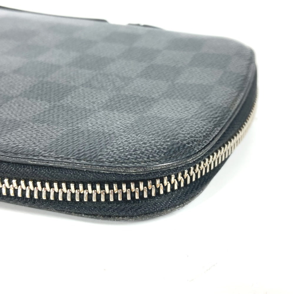 LOUIS VUITTON N48255 ダミエグラフィット アトール オーガナイザー トラベルケース ハンドバッグ ラウンドファスナー 長財布 ダミエグラフィットキャンバス メンズ ブラック