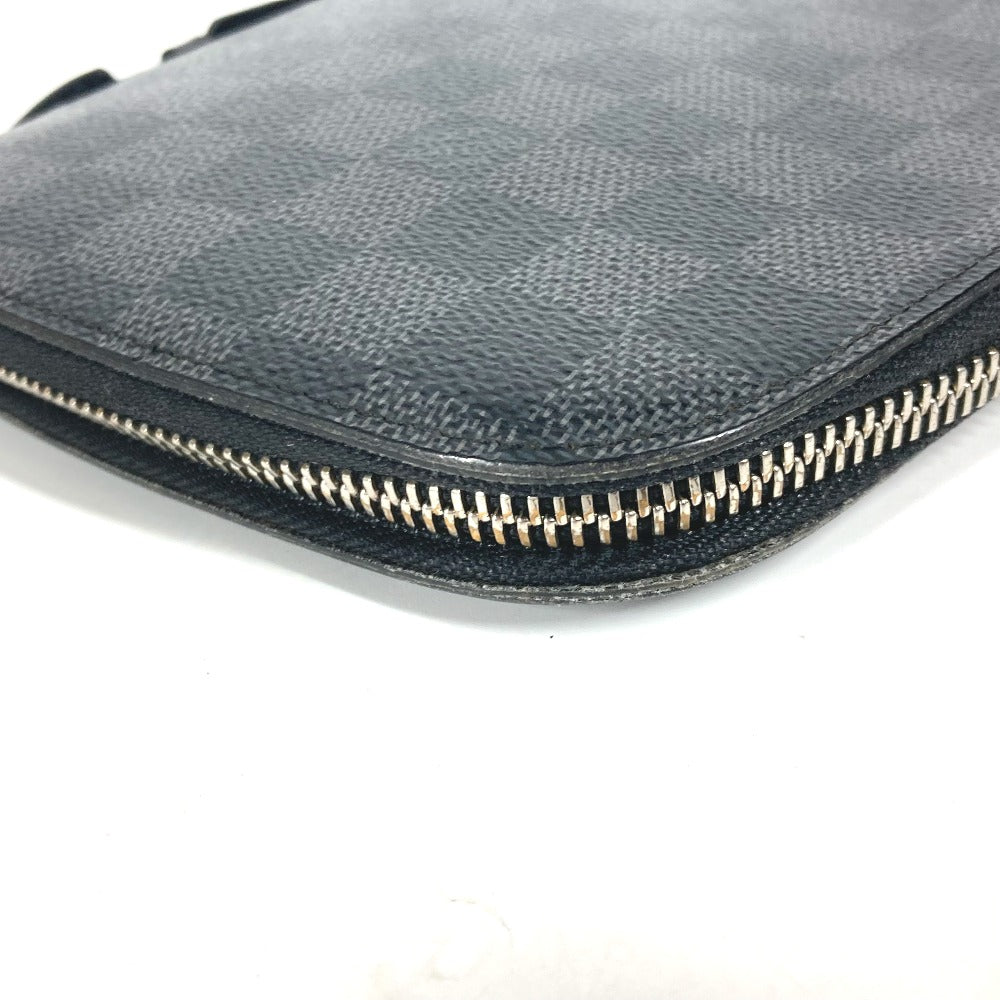 LOUIS VUITTON N48255 ダミエグラフィット アトール オーガナイザー トラベルケース ハンドバッグ ラウンドファスナー 長財布 ダミエグラフィットキャンバス メンズ ブラック