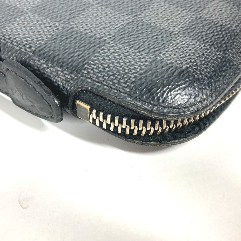 LOUIS VUITTON N48255 ダミエグラフィット アトール オーガナイザー トラベルケース ハンドバッグ ラウンドファスナー 長財布 ダミエグラフィットキャンバス メンズ ブラック