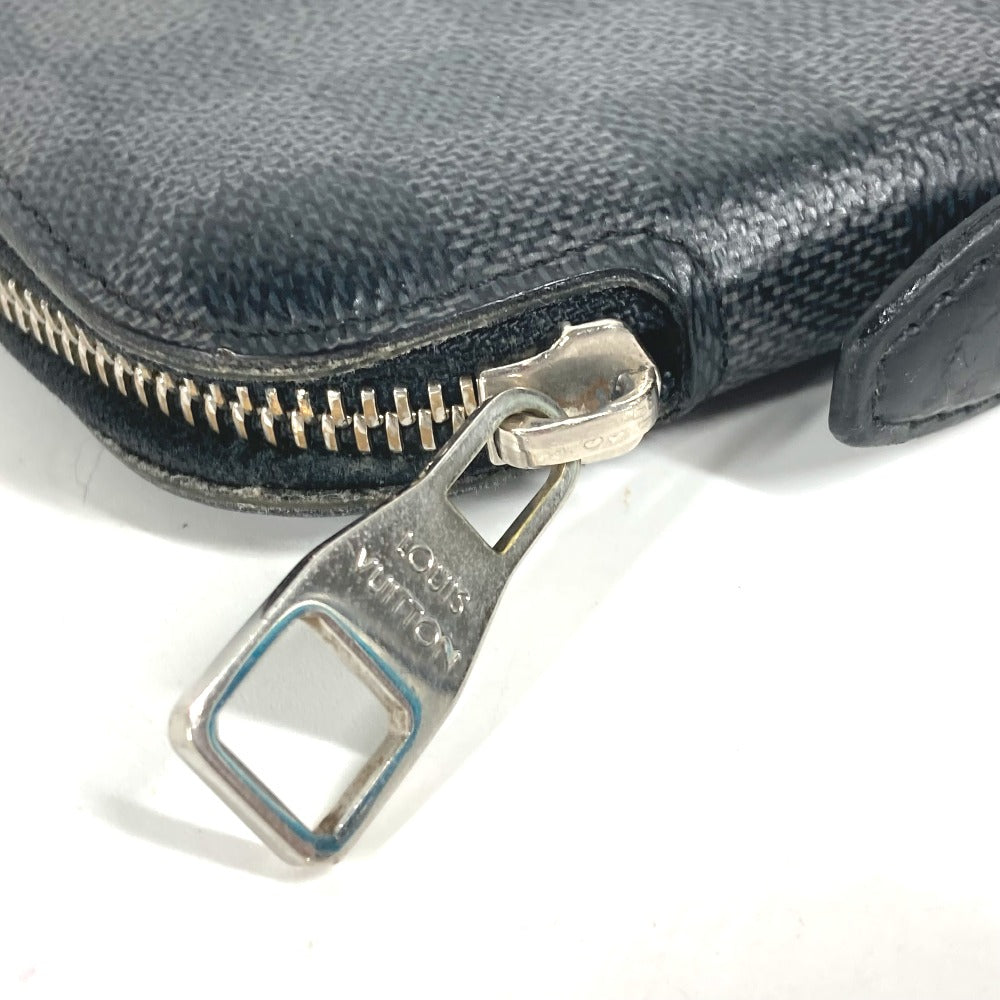 LOUIS VUITTON N48255 ダミエグラフィット アトール オーガナイザー トラベルケース ハンドバッグ ラウンドファスナー 長財布 ダミエグラフィットキャンバス メンズ ブラック