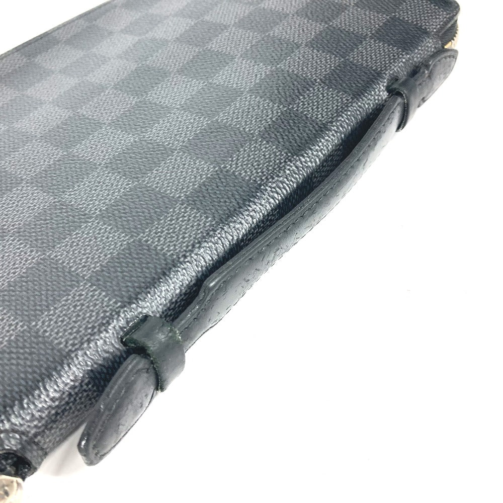 LOUIS VUITTON N48255 ダミエグラフィット アトール オーガナイザー トラベルケース ハンドバッグ ラウンドファスナー 長財布 ダミエグラフィットキャンバス メンズ ブラック
