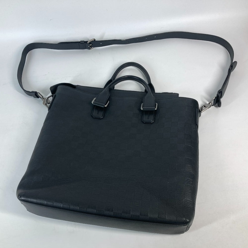 LOUIS VUITTON N41561 ダミエアンフィニ デイリー トート カバン ハンドバッグ ショルダーバッグ 2WAYバッグ ビジネスバッグ ダミエアンフィニレザー メンズ オニキス ブラック