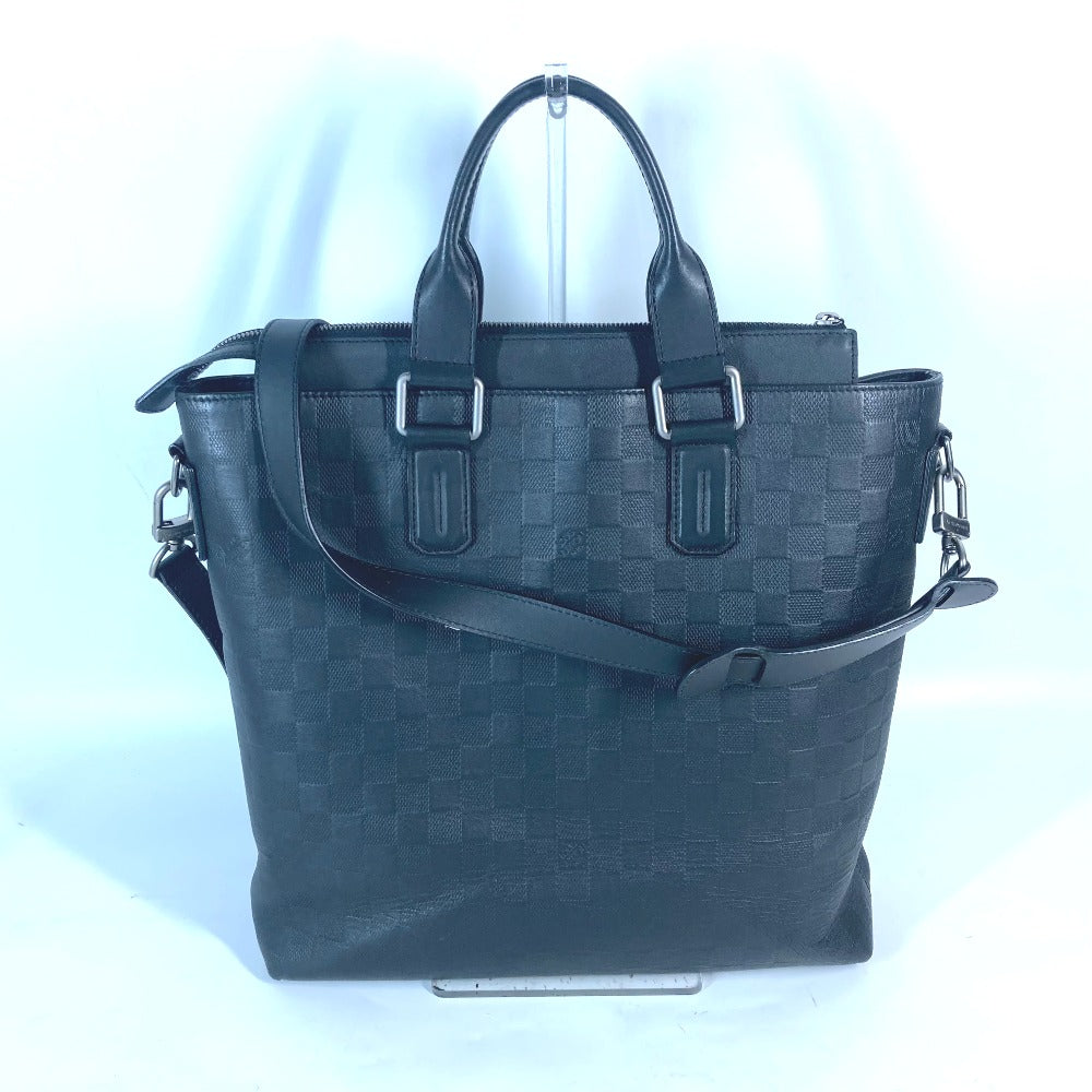 LOUIS VUITTON N41561 ダミエアンフィニ デイリー トート カバン ハンドバッグ ショルダーバッグ 2WAYバッグ ビジネスバッグ ダミエアンフィニレザー メンズ オニキス ブラック